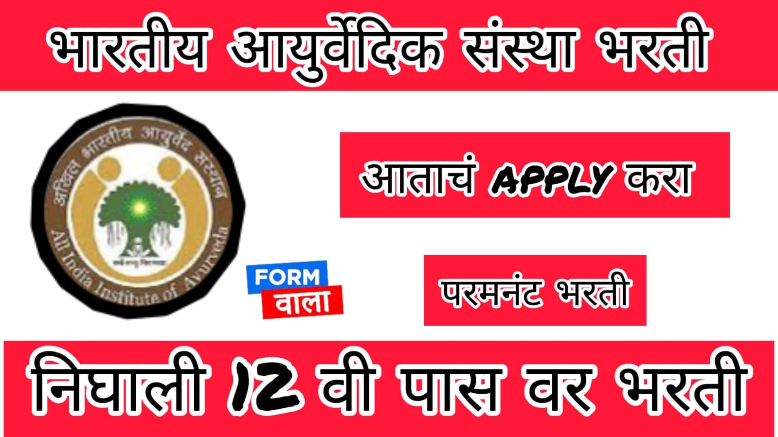 AIIA Recruitment 2024 |अखिल भारतीय आयुर्वेदिक संस्था भरती